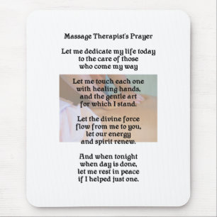 Das Gebet Mousepad des Massage-Therapeuten
