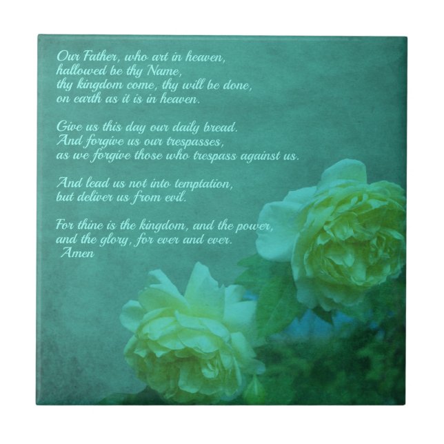 Das Gebet unseres Vaters     Fliese (Vorderseite)