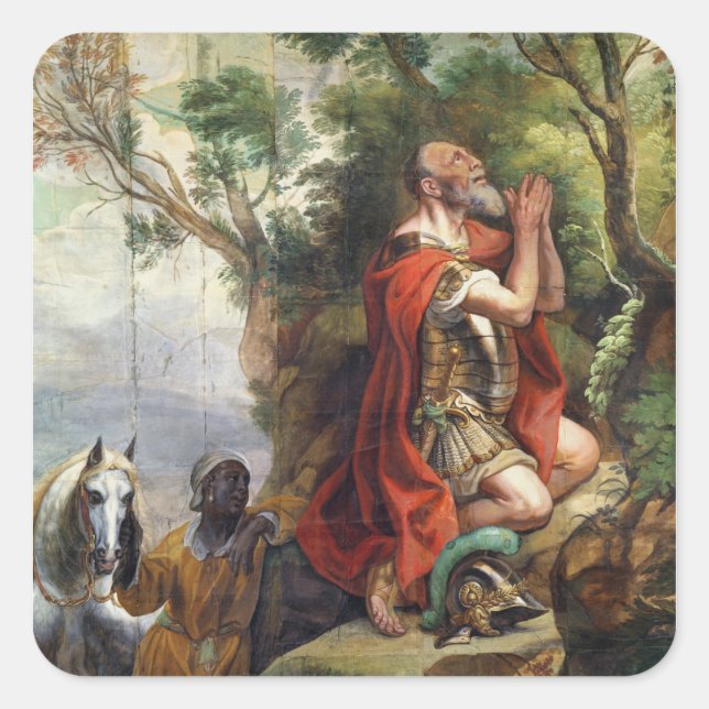 Das Gebet von Gideon, Cartoon für eine Tapisserie Quadratischer Aufkleber (Vorderseite)