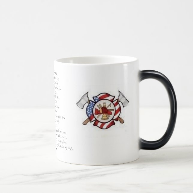 Das Gebets-" Kaffee-Tasse "eines Feuerwehrmanns Verwandlungstasse (Rechts)