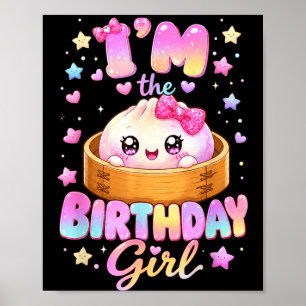Das Geburtstagsmädchen Kawaii Anime Klöße Geburtst Poster