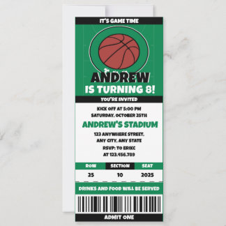 Das GeburtstagsTicket des persönlichen Basketballf Einladung