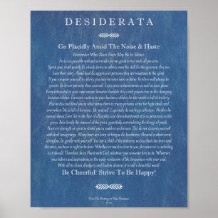 Das Gedicht der Desiderata von Max Ehrmann Denim A Poster