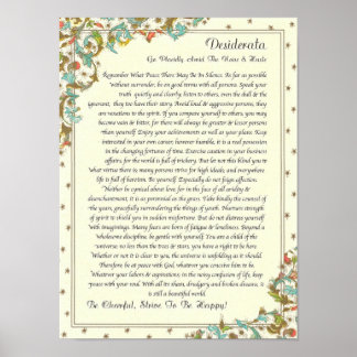 Das Gedicht der Desiderata von Max Ehrmann Poster