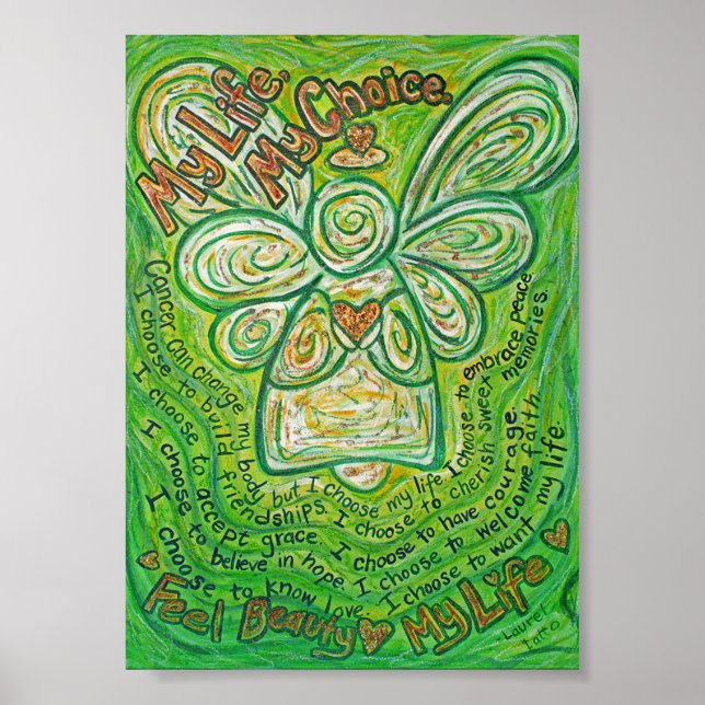 Das Gedicht "Grüner Engel" Malerei Poster Art Prin (Vorne)