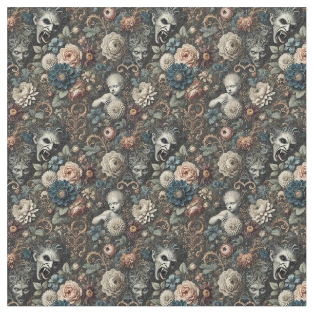 Das gefallene Kinderzimmer - gotische Dense Tile Stoff (Nahaufnahme)