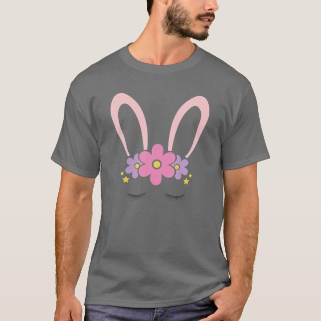 Das Gefechtskaninchen ist eine schöne Ostersonnige T-Shirt (Vorderseite)