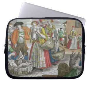 Das Geflügel vermarkten (farbiger Stich) Laptopschutzhülle