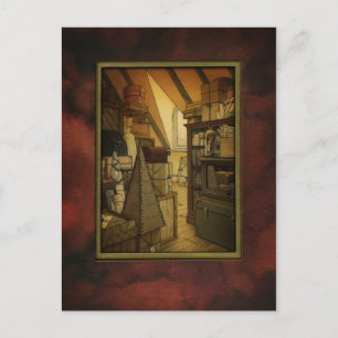 Das geheime Boxzimmer Kunst Postkarte