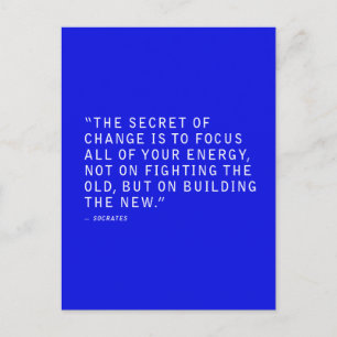 DAS GEHEIMNIS DER ÄNDERUNGEN KONZENTRIERT ALLE IHR POSTKARTE