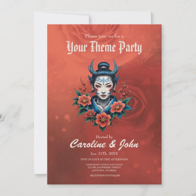 Das Geheimnis der blauen Schönheit, Einladung (Vorderseite)