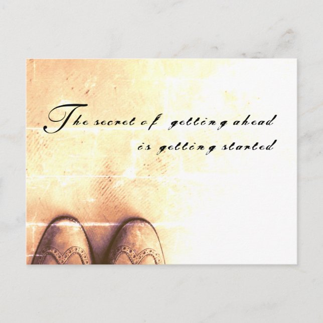 Das Geheimnis vom Vorankommen Postkarte (Vorderseite)