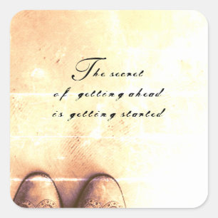 Das Geheimnis vom Vorankommen Quadratischer Aufkleber