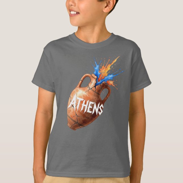 Das geheimnisvolle Athen, die alte Amphora von Nat T-Shirt (Vorderseite)