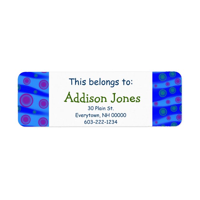 Das gehört: Kids Individuelle Name Blue Waves Pink (Vorne)