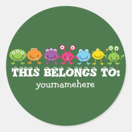 DAS GEHÖRT ZU Niedlichen Alien-Stickern Runder Aufkleber