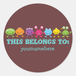 DAS GEHÖRT ZU Niedlichen Alien-Stickern Runder Aufkleber