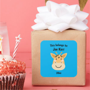 Das gehört zu "Zurück zur Schule Niedliches Giraff Quadratischer Aufkleber