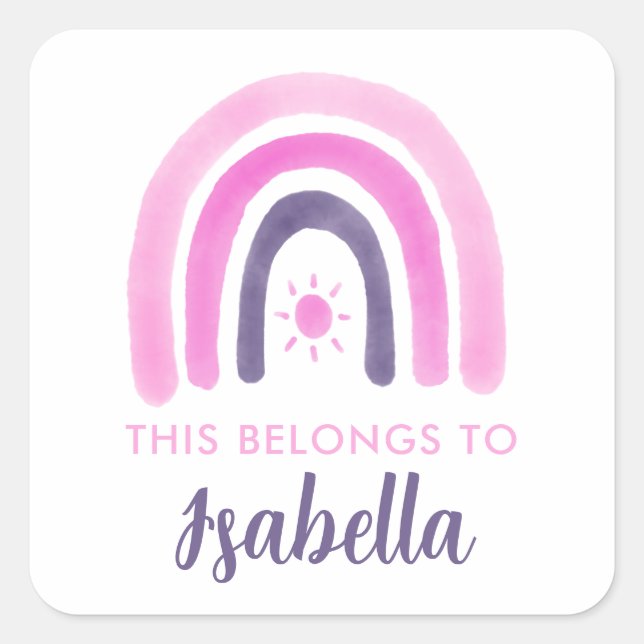 Das gehört zum Regenbogen Quadratischer Aufkleber (Vorderseite)