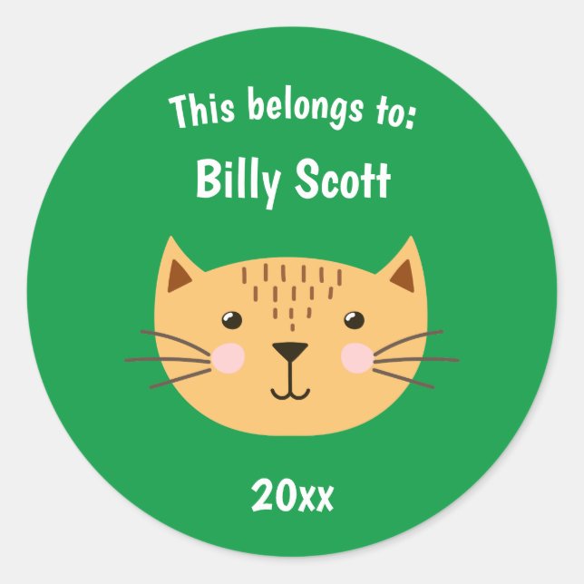 Das gehört zum Schulkatzenbüro Runder Aufkleber (Vorderseite)