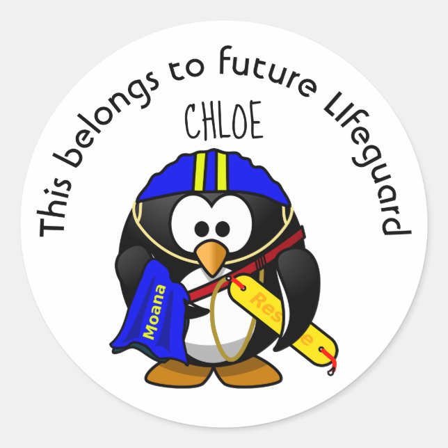 Das gehört zum zukünftigen Rettungsschwimmer Runder Aufkleber (Vorderseite)