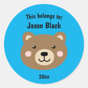 Das gehört zurück zum braunen Bärenblau der Schule Runder Aufkleber