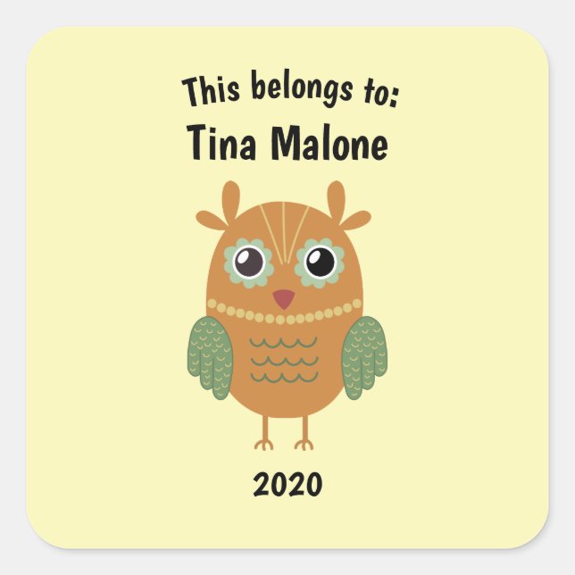 Das gehört zurück zum braunen Schellgelb Quadratischer Aufkleber (Vorderseite)