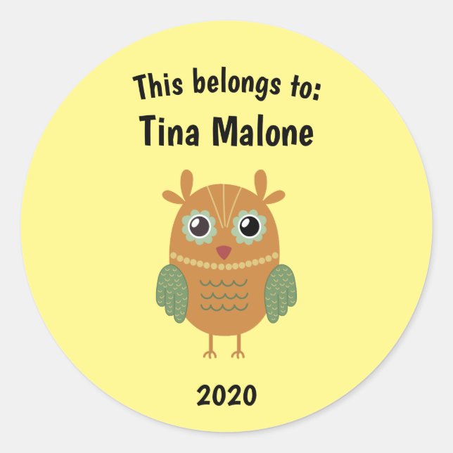 Das gehört zurück zum braunen Schellgelb Runder Aufkleber (Vorderseite)