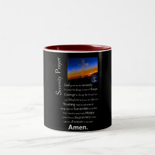 Das Gelassenheitsgebet im Weltraum Zweifarbige Tasse
