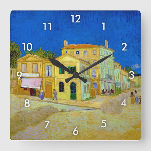 Das Gelbe Haus, Van Gogh Quadratische Wanduhr (Vorderseite)