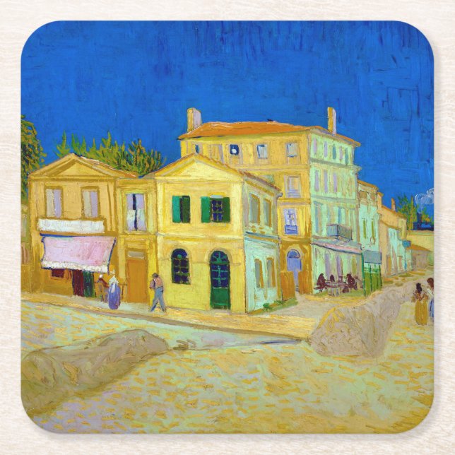 Das Gelbe Haus, Van Gogh Rechteckiger Pappuntersetzer (Vorderseite)