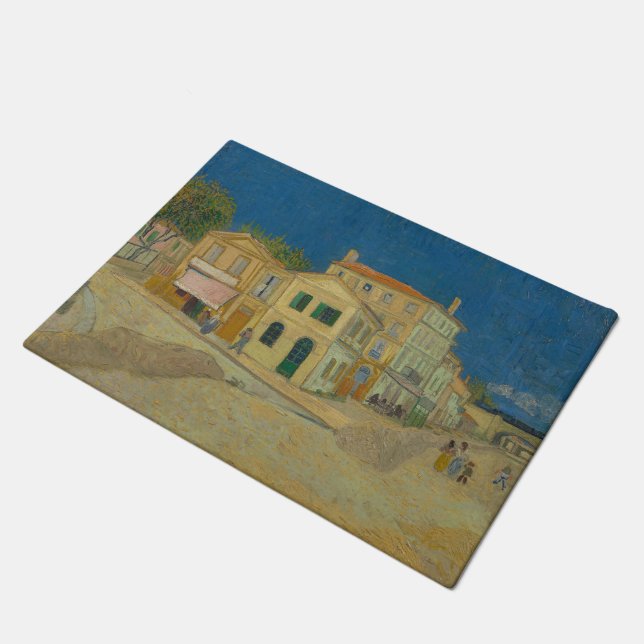 Das Gelbe Haus - Vincent van Gogh Fußmatte (Schrägansicht)