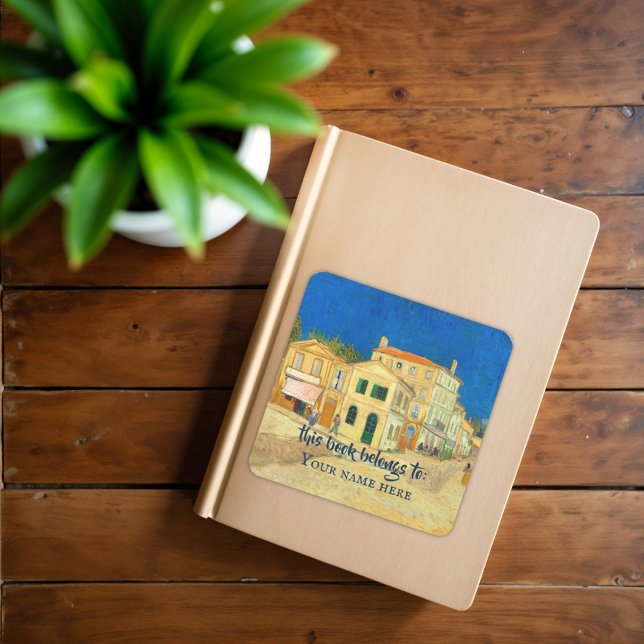 Das Gelbe Haus von Vincent Van Gogh Quadratischer Aufkleber (Von Creator hochgeladen)