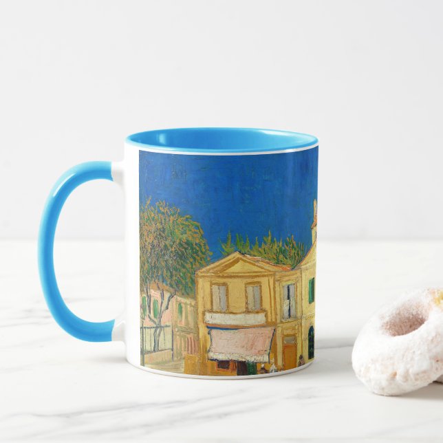 Das Gelbe Haus von Vincent Van Gogh Tasse (Mit Donut)