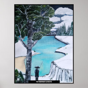 Das Gemälde des Fisherman von Alfred Fox Poster