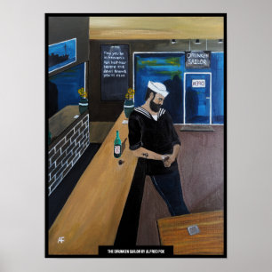 Das Gemälde The Drunken Sailor von Alfred Fox Poster