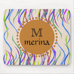 Das gemalte Monogramm kurvt dekorativen Kreis Mousepad
