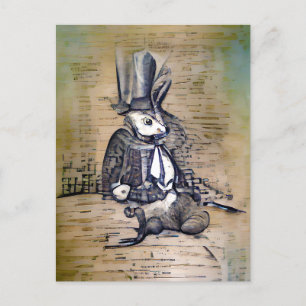 Das Gentleman Rabbit Postkarte
