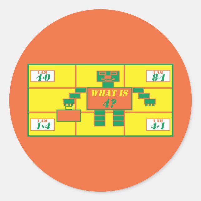 Das geometrische Sticker-Rechteck-Alter 4 Runder Aufkleber (Vorderseite)