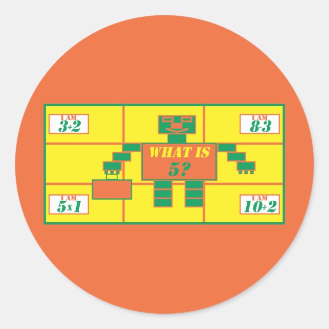 Das geometrische Sticker-Rechteck-Alter 5 Runder Aufkleber (Vorderseite)