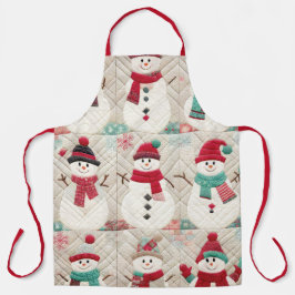 Das gequiltete Muster der Schneemänner Schürze