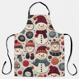 Das gequiltete Muster der Schneemänner Schürze