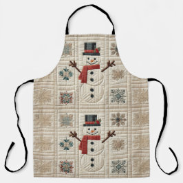 Das gequiltete Muster des Schneemans Schürze