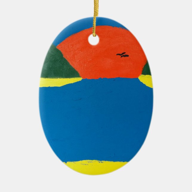 Das Geräusch des Sonnenuntergangs. Ein originelles Keramik Ornament (Vorne)