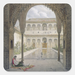 Das Gericht der Alberca in der Alhambra, Granada, Quadratischer Aufkleber