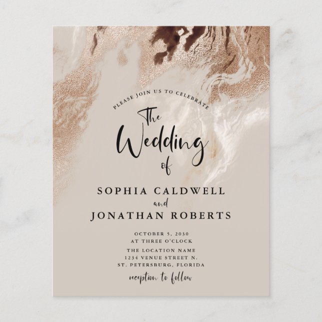 Das gesamte Budget in einem Abstrakten Marmorhochz (Vorderseite)