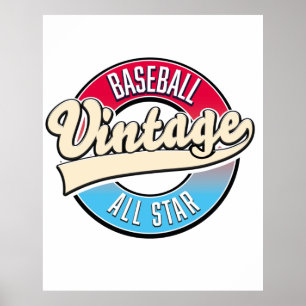Das gesamte Star-Baseball-Logo Poster
