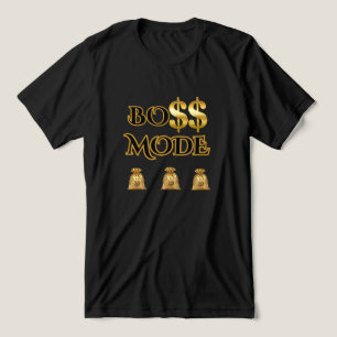 DAS GESCHÄFT, BOSS-MODUS HERREN SCHWARZ GOLD CASUA Tri-Blend SHIRT