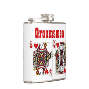 Das Geschenk der Trauzeuge von King and Queen of H Flachmann