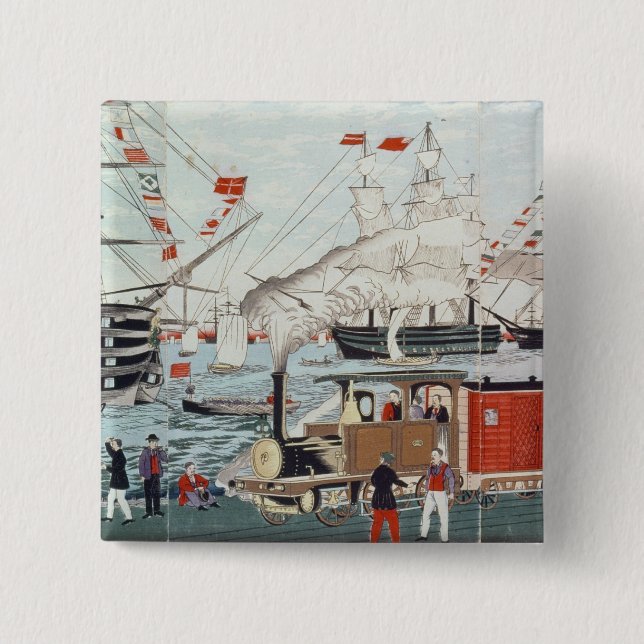 Das Geschenk des Flottenadmiral-Perrys einer Button (Vorderseite)